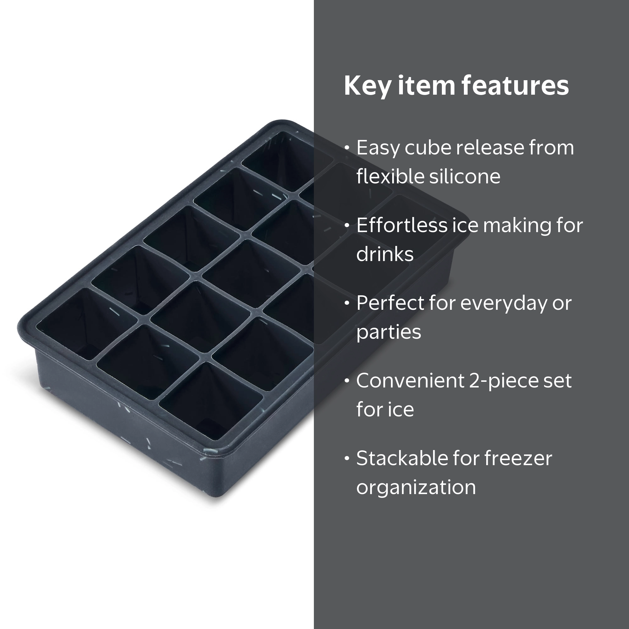 ICE CUBE レコード 2枚セット Thyme & Table Silicone Ice Cube Tray Set, 2-Piece Flexible
