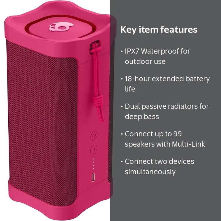 Skullcandy Terrain XL Wireless Speaker, IPX7 Waterproof, 18-Hour