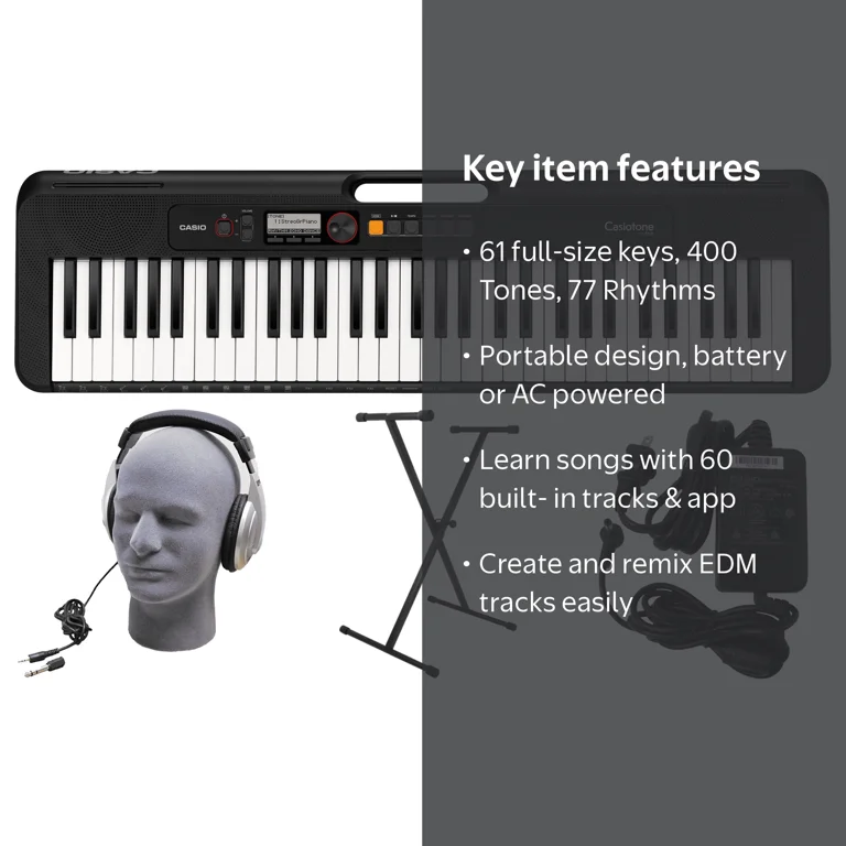 Casio CT-S200BK PPK 61-Key Premium Keyboard Pack with Stand