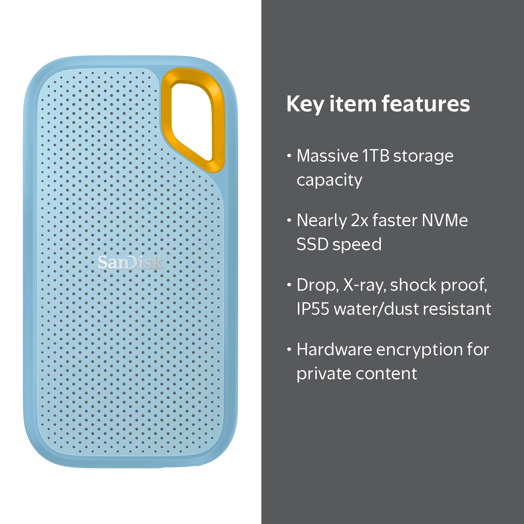 SanDisk, External Solid State Drive, 1TB, Sky Blue - Walmart.com