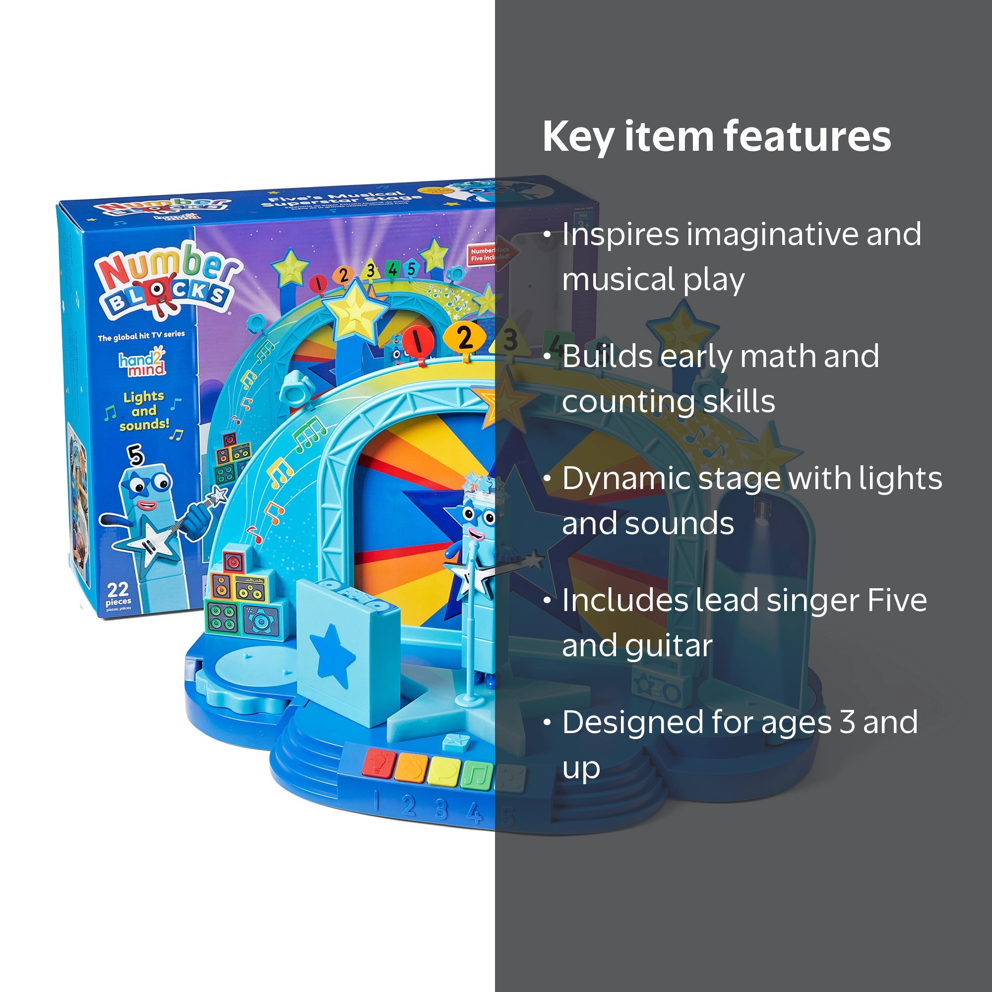 Numberblocks Five's Musical Superstar Stage Playset for Ages 3+