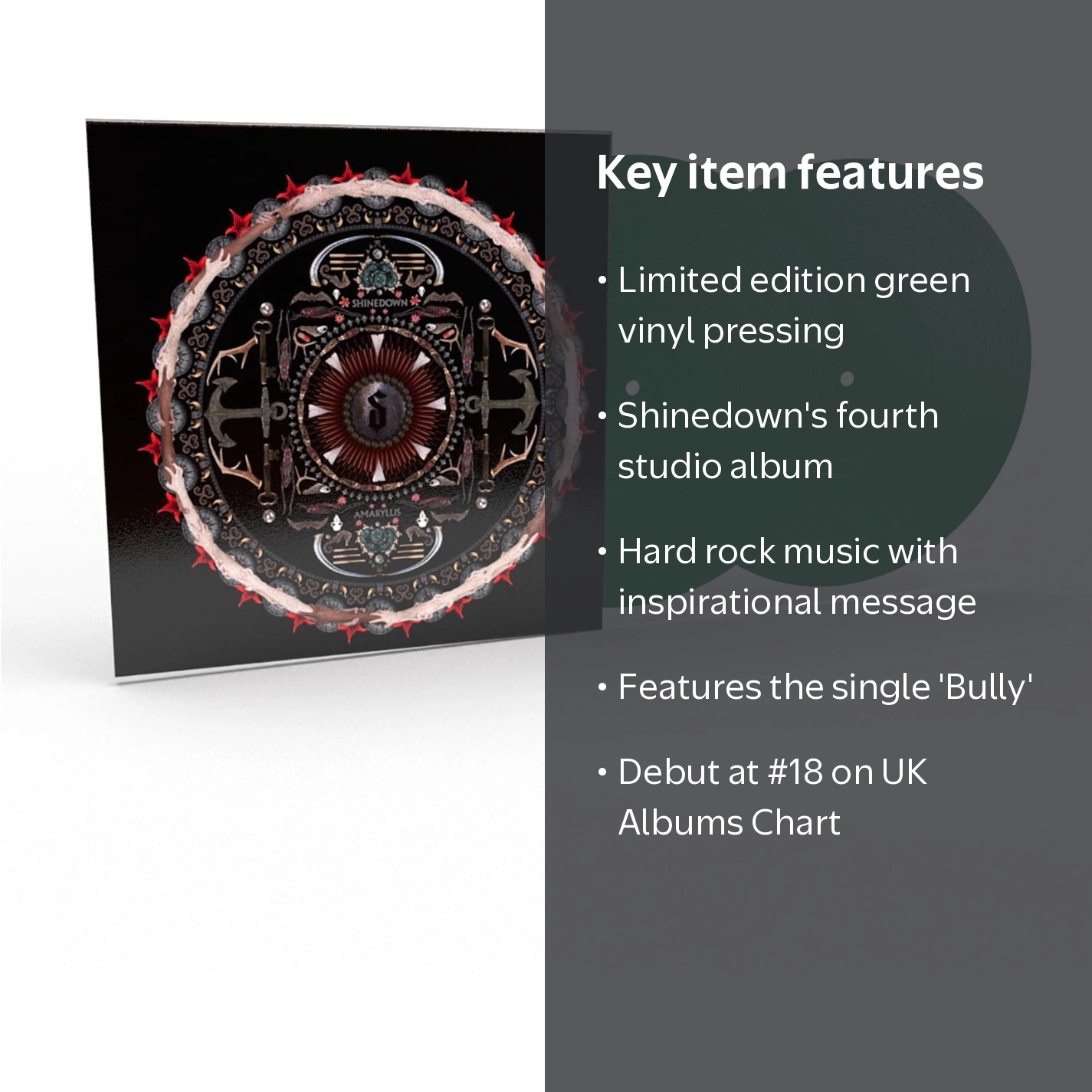Atlantic, Vinyl Record, Shinedown - Amaryllis, Green Colored Vinyl