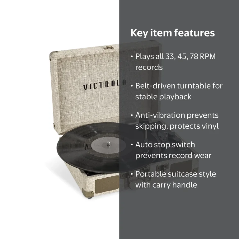 Journey+ Signature Record Player- Cream - Walmart.com