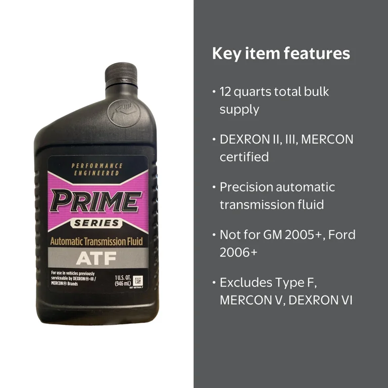 Prime Series ATF Transmission Fluid DEXRON II, DEXRON III, MERCON