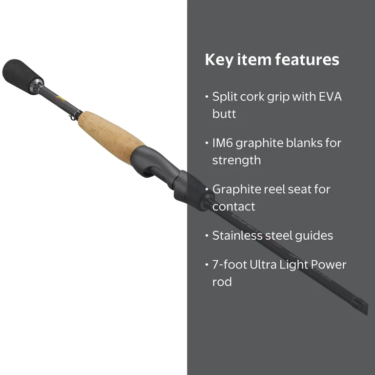 Lew's Laser SG1 Spinning Fishing Rod, 7-Foot 1-Piece Rod, Ultra
