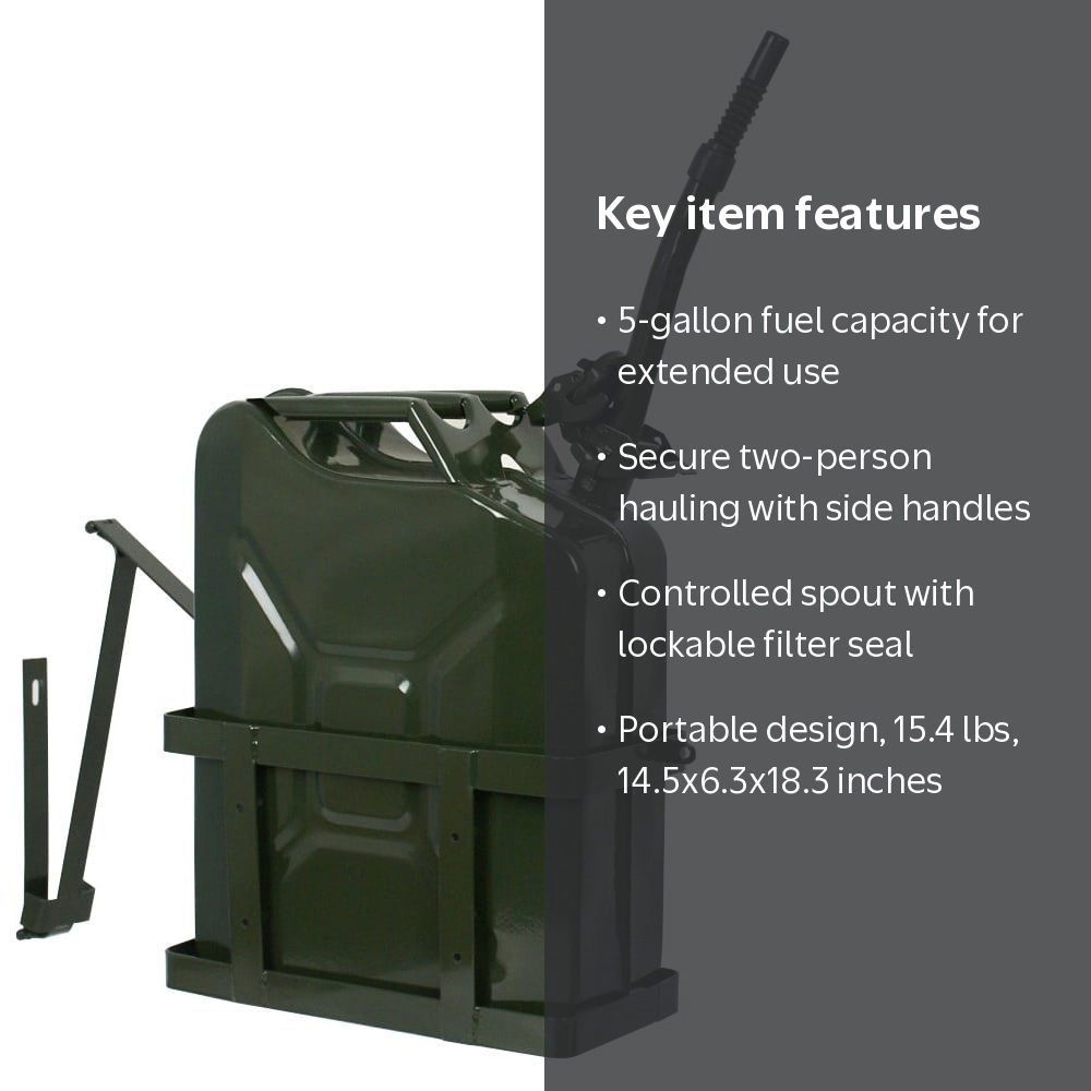 ZenStyle 5 Gal 20L Army Jerry Can Gas Fuel Tank Portable with