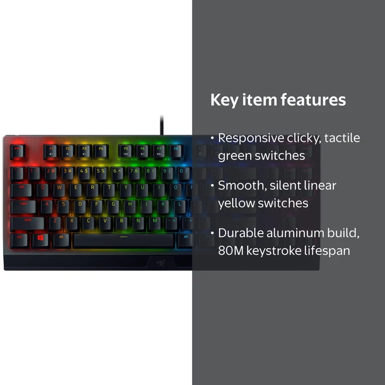 Razer BlackWidow V3 Mechanical Gaming Keyboard, RGB Chroma, Green