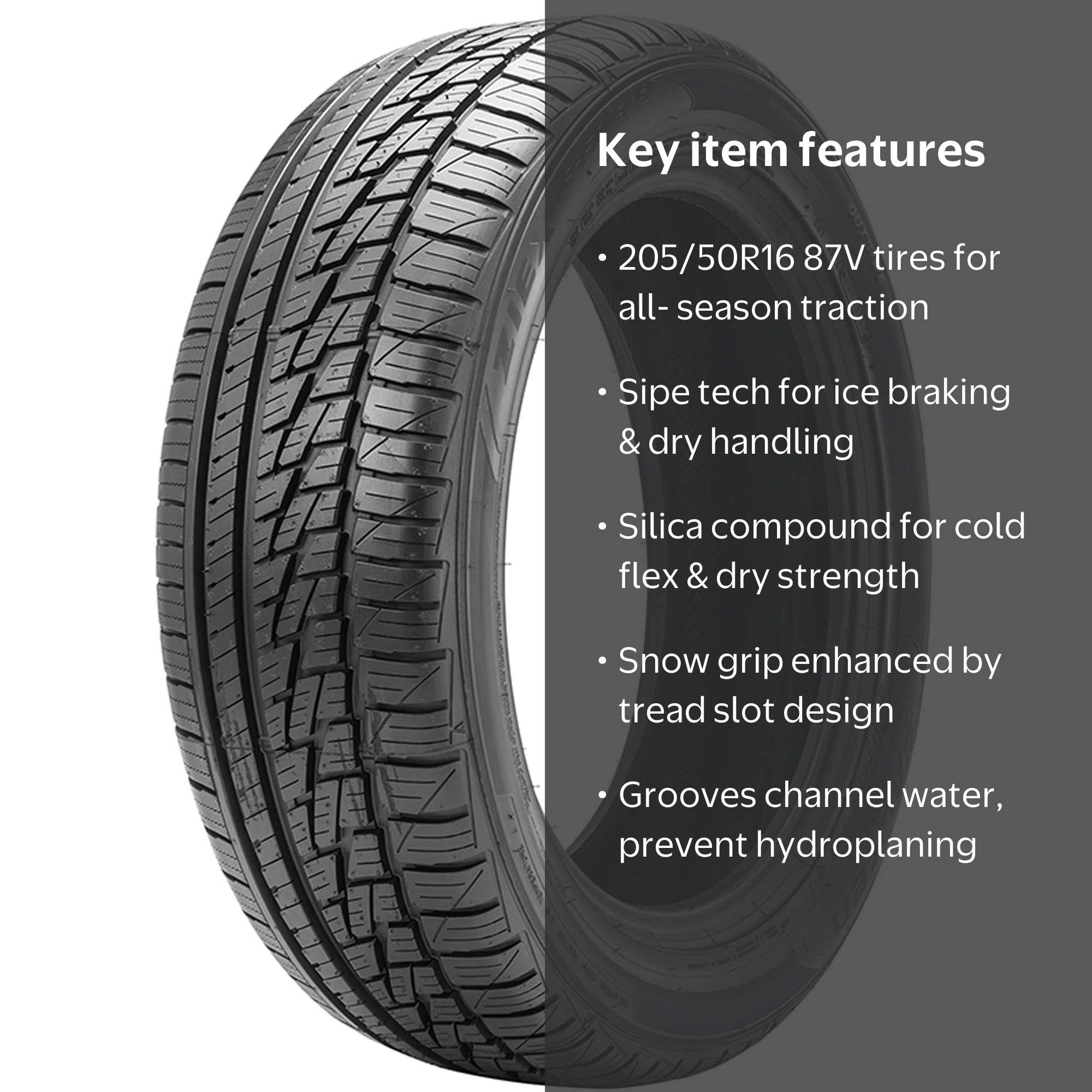 【a】 Falken, Passenger Tire, All Season, 205/50-16, Black - Walmart.com