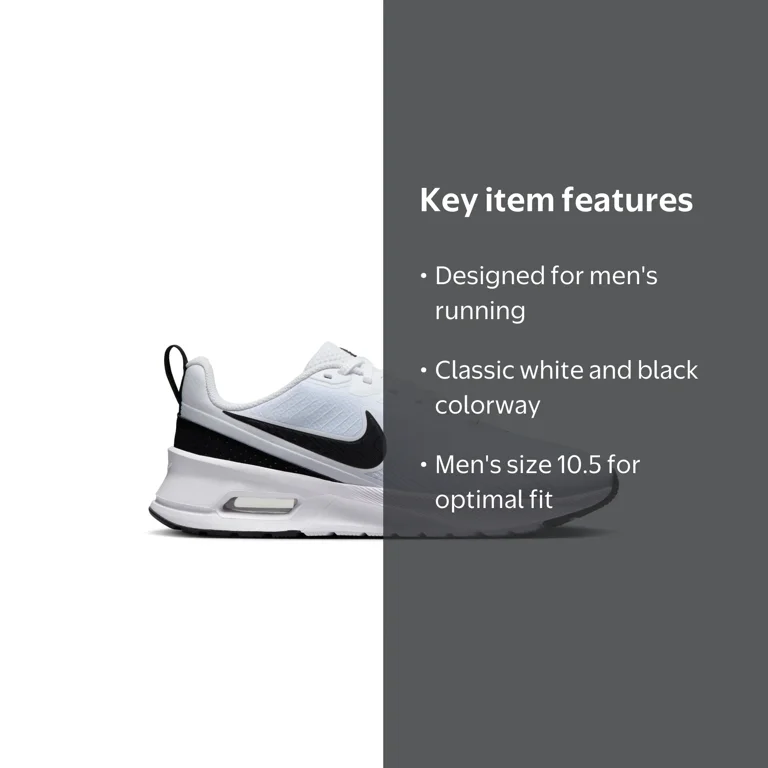Nike Air Max Nuaxis Men's Running Shoes Color: White Black White