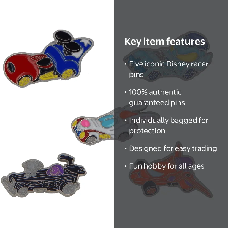 Disney Racer Car Series 5 Pin Set Park Trading Pins Vehicle