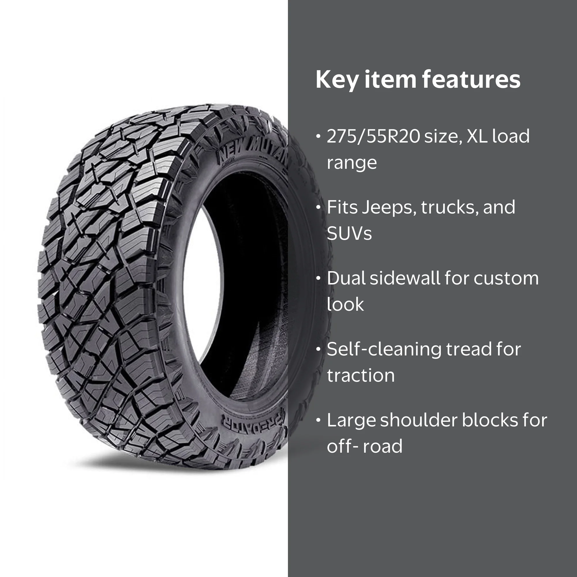 Predator New Mutant X-AT 275/55R20 117T XL All Terrain Light Truck