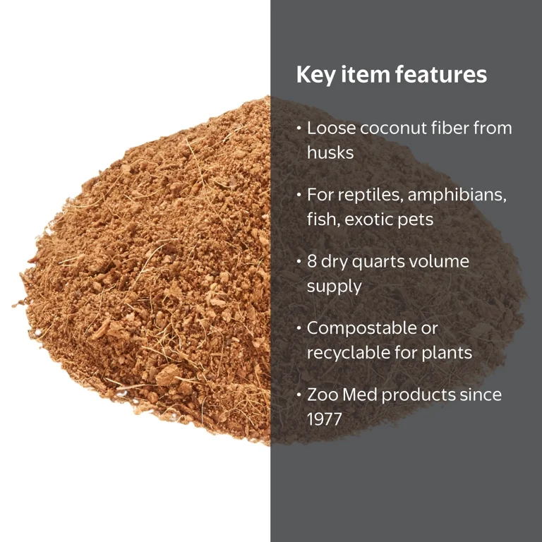 Zoo Med, Eco Earth Loose Coconut Fiber Reptile Substrate, 8 Qt
