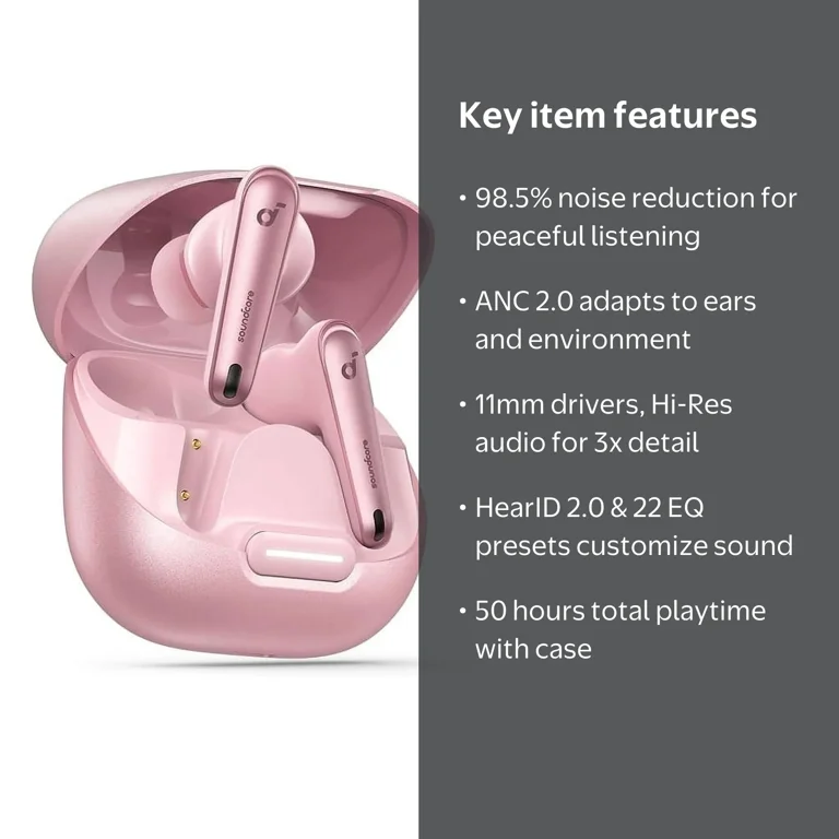Soundcore Liberty 4 NC Wireless Earbuds, 98.5% Noise Cancelling
