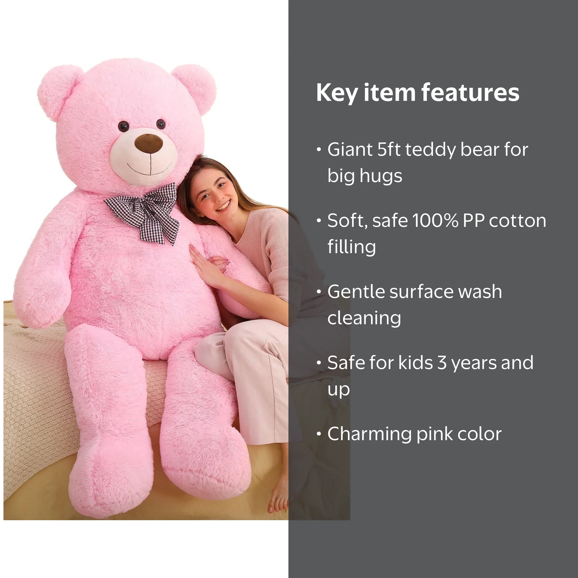 MorisMos 5ft Teddy Bear Stuffed Animal Human Sized Teddy Bear