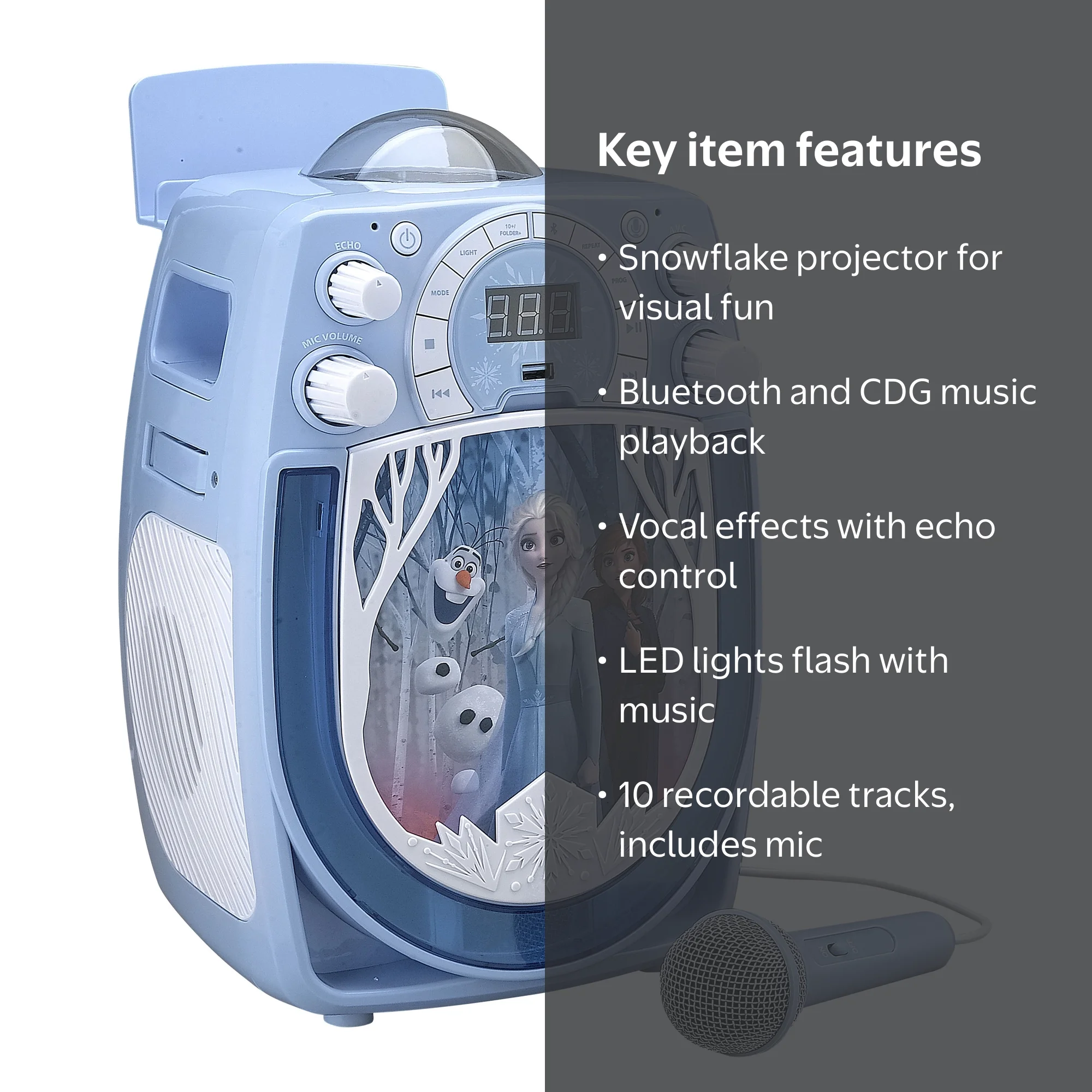 Frozen - Disney Frozen II Karaoke with Snowflake Projector and