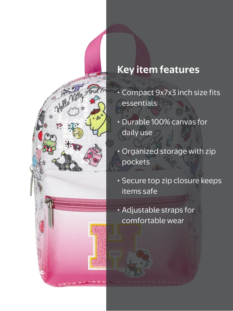 best drawstring backpack leather – The Real Leather Co Sanrio Hello Kitty Kuromi Stain Resistant an internal zip pocket Color:petrolium-blue