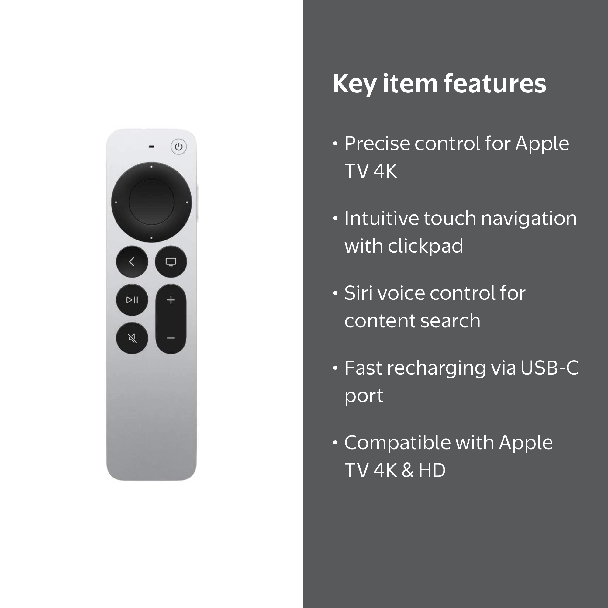 Restored Apple Siri Remote 3rd Generation (A2854) (Refurbished