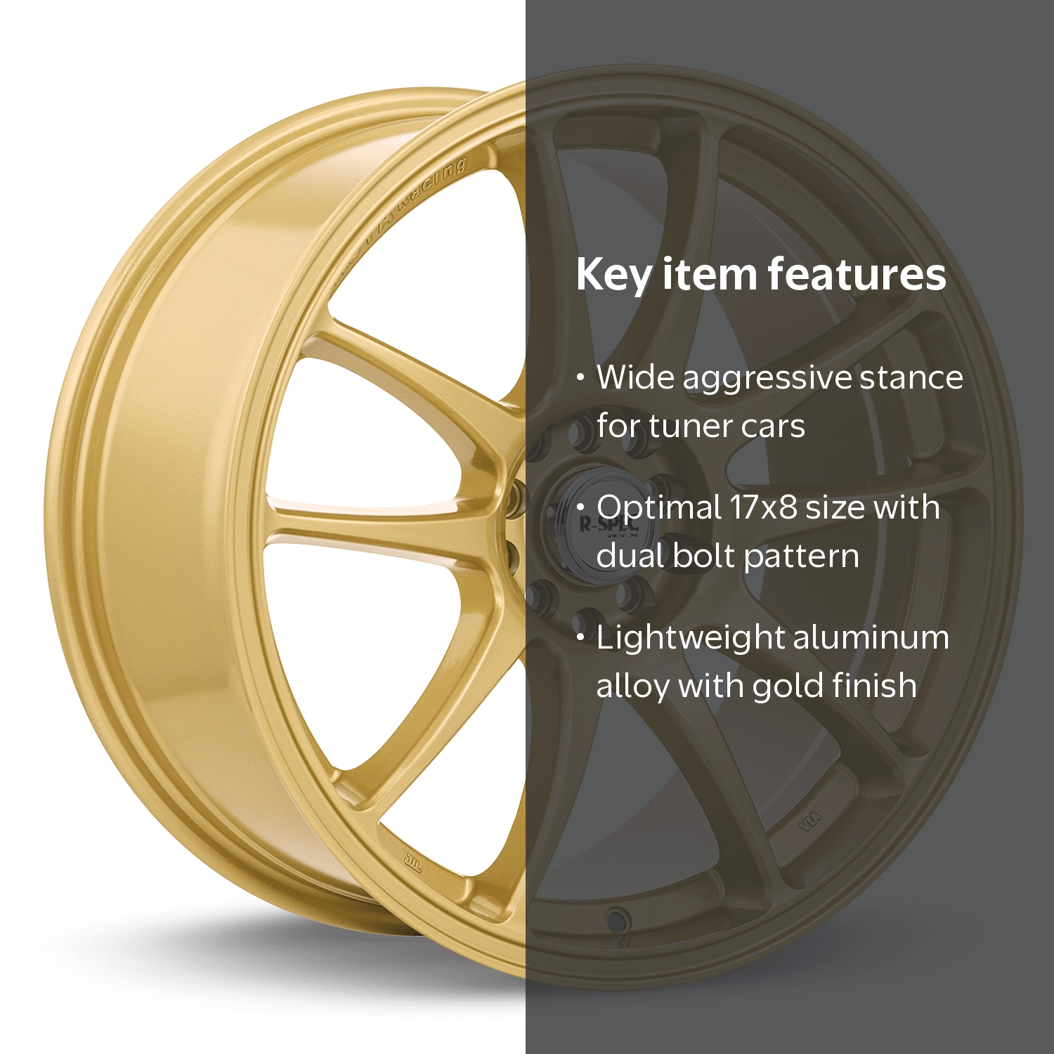 RTX Stag 17x8 5x100/114.3 ET35 CB73.1 Gold Wheel - Walmart.com