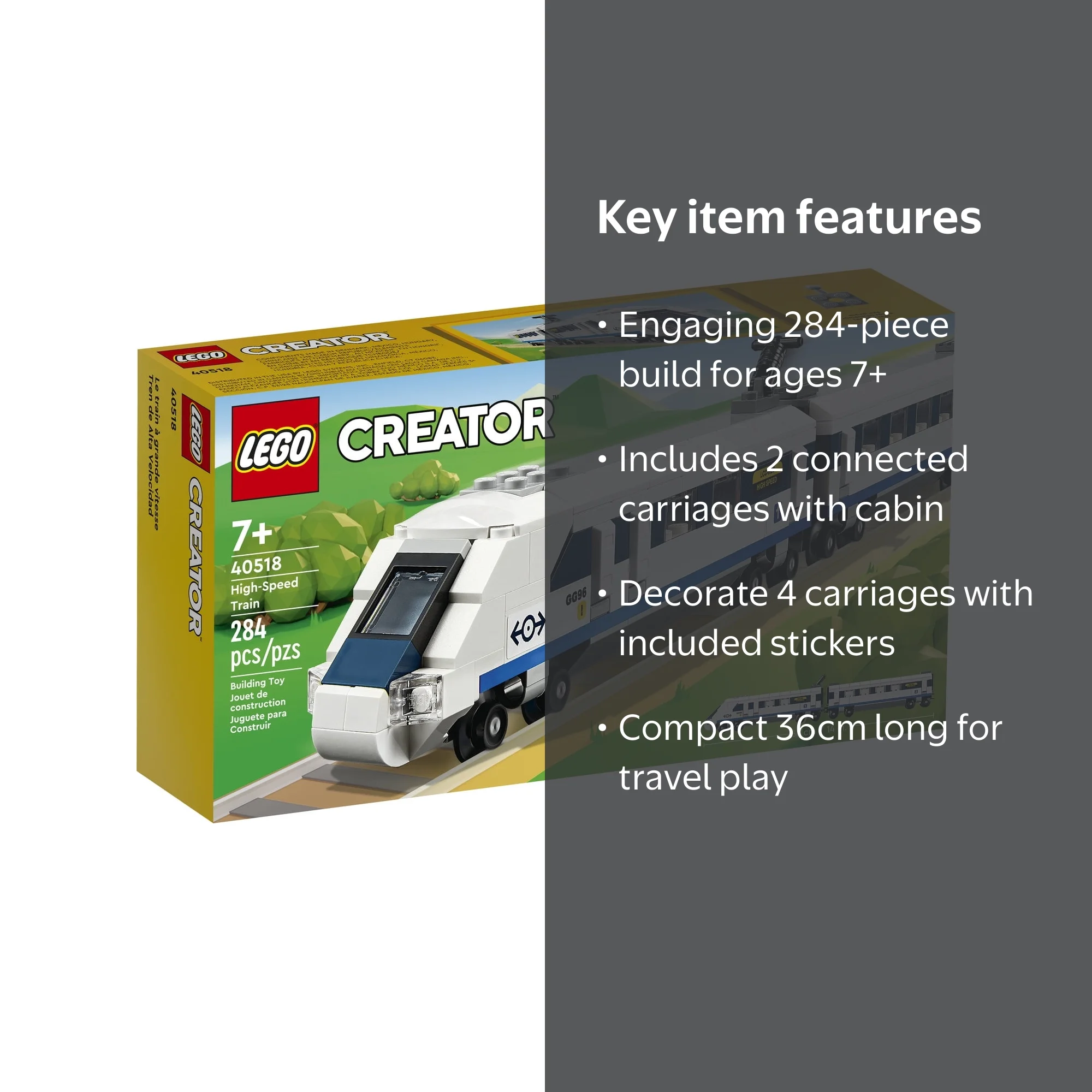 LEGO, High-Speed Train, 40518, 2 Carriages for Kids 7+ - Walmart.com