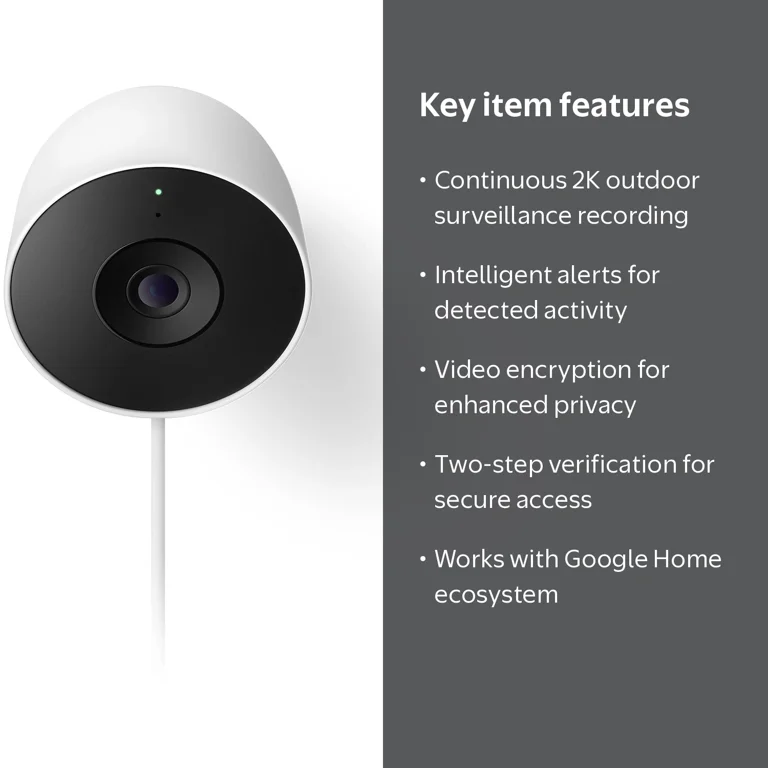 Google, Outdoor Cam, 2K Video, Wired Security Camera - Walmart.com