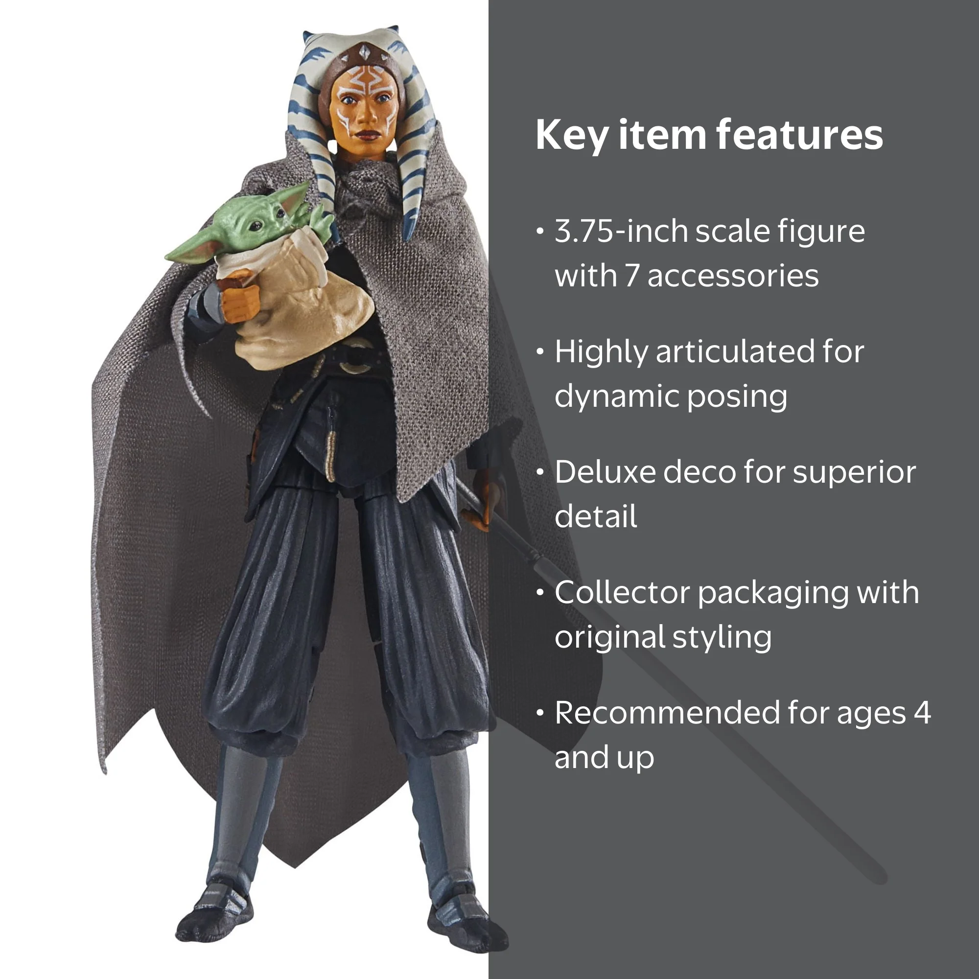 Star Wars, Action Figure Set, Ahsoka Tano and Grogu Deluxe, 8