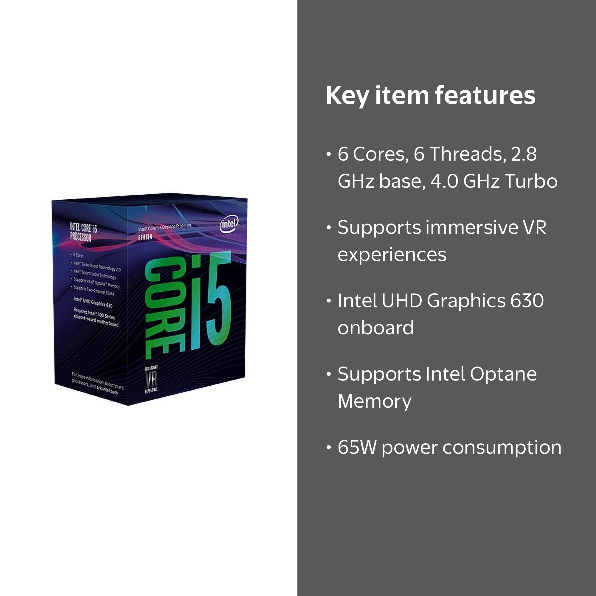 Intel Core i5-8400 Desktop Processor 6 Cores up to 4.0 GHz LGA