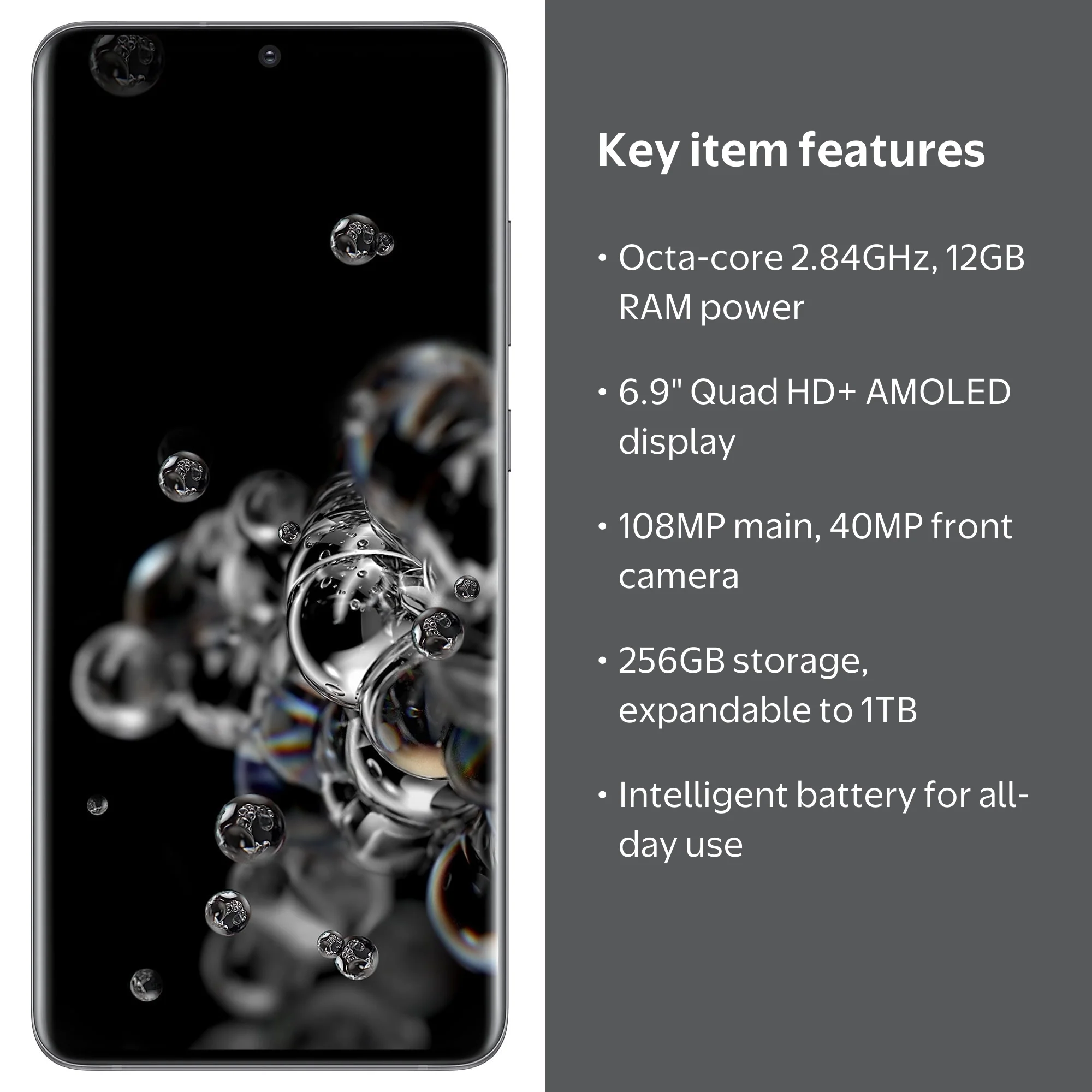 Straight Talk Samsung Galaxy S20 Ultra 5G, 256GB Cosmic Gray
