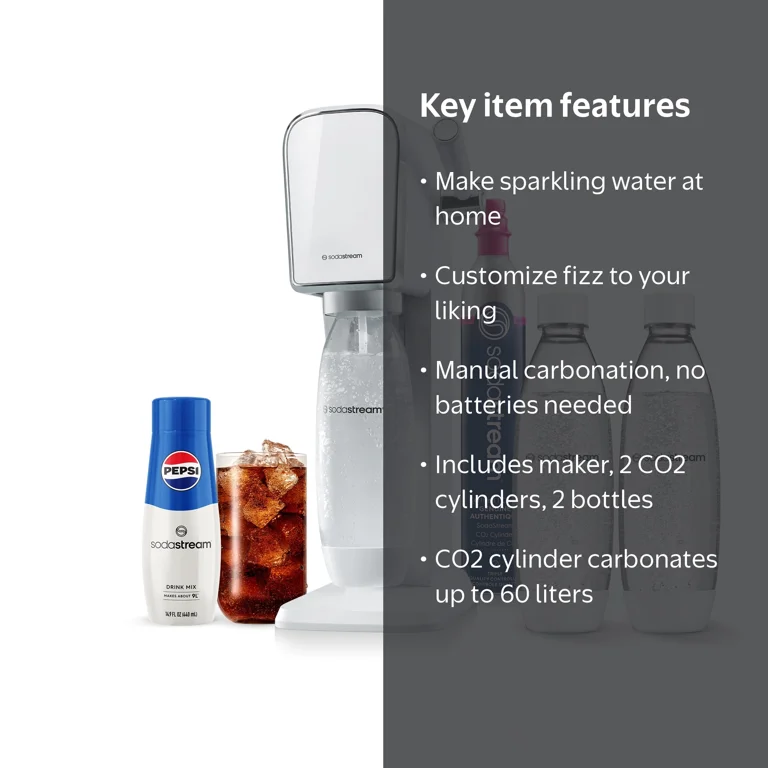 SodaStream Art Sparkling Water Maker Bundle, White, CO2 - Walmart.com