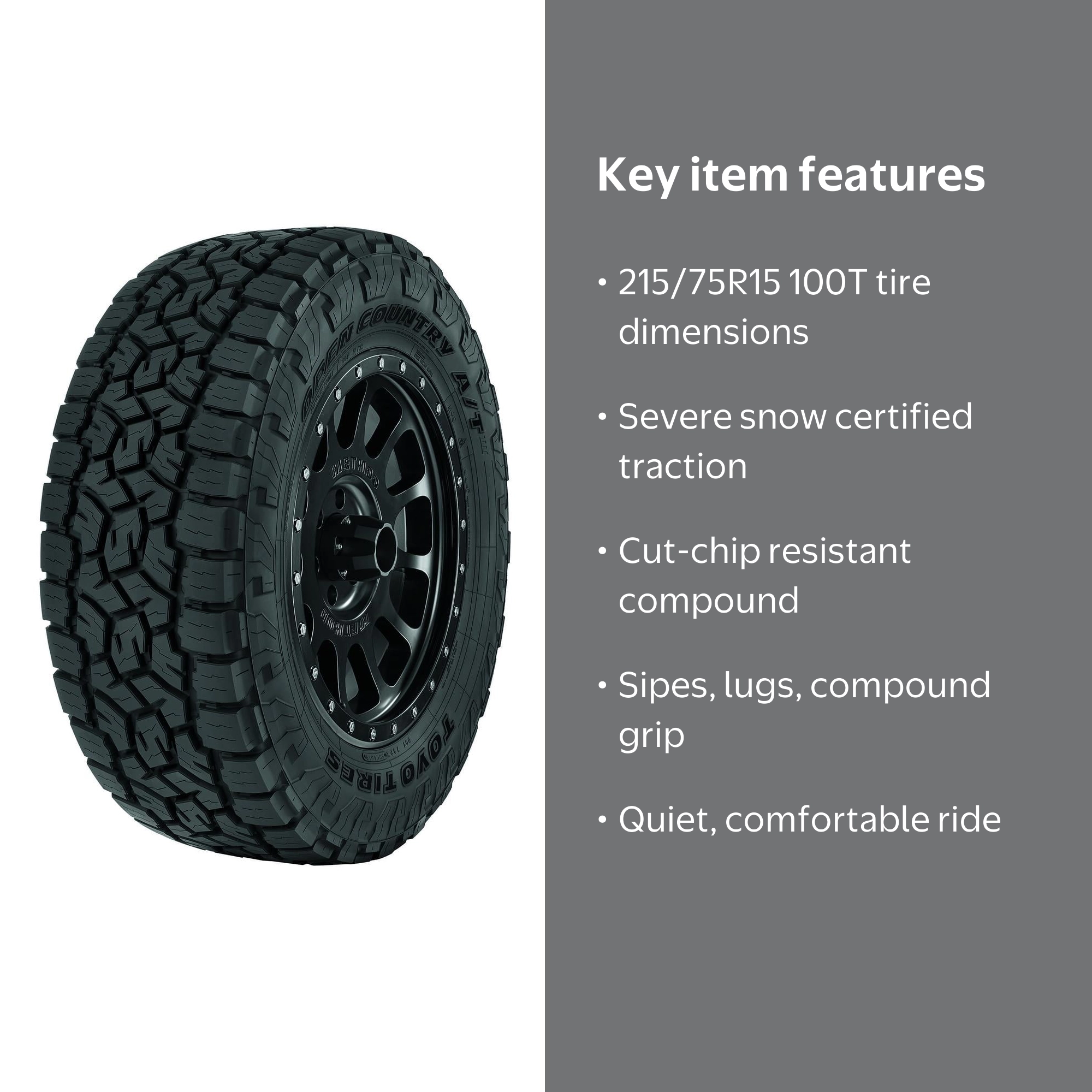 Toyo Light Truck Tire, Open Country A/T III, P215/75R15 100T