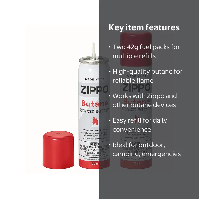 cigarette lighter fluid refill Zippo High-Quality Butane Fuel 75ml This product is for all Multipurpose Utility lighter Zippo Butane Fuel, 115ml :