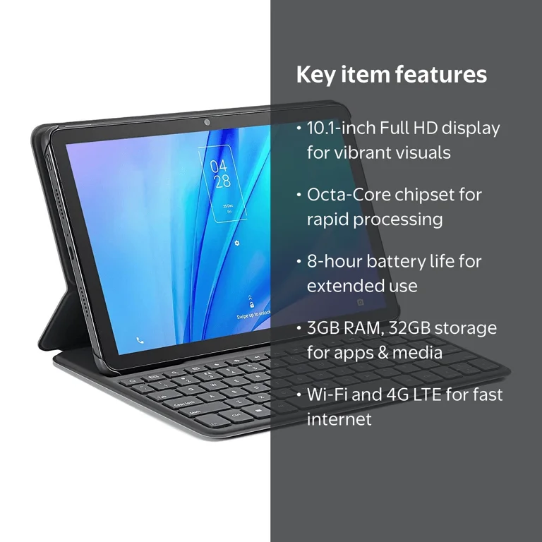 TCL TAB 10S 10.1'' Tablet, Android 11, 3GB RAM, 32GB, Wi-Fi, 4G