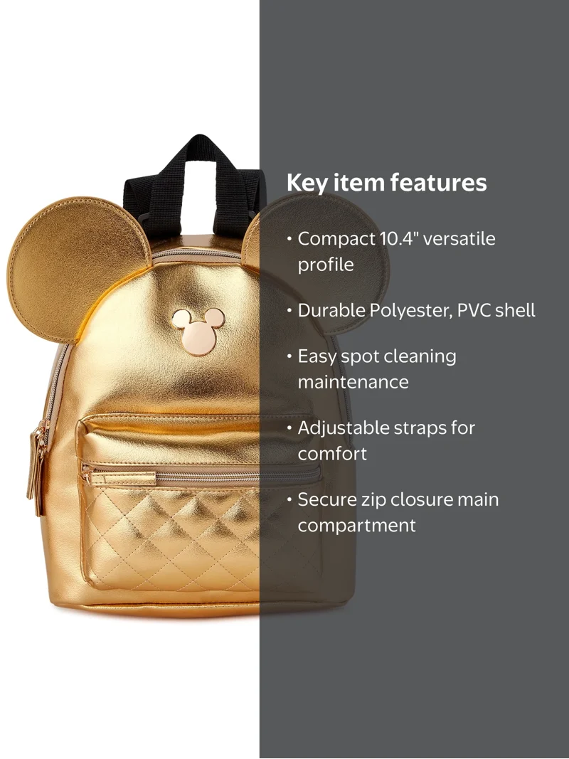 Disney Mickey Mouse Women's Mini Backpack Gold - Walmart.com