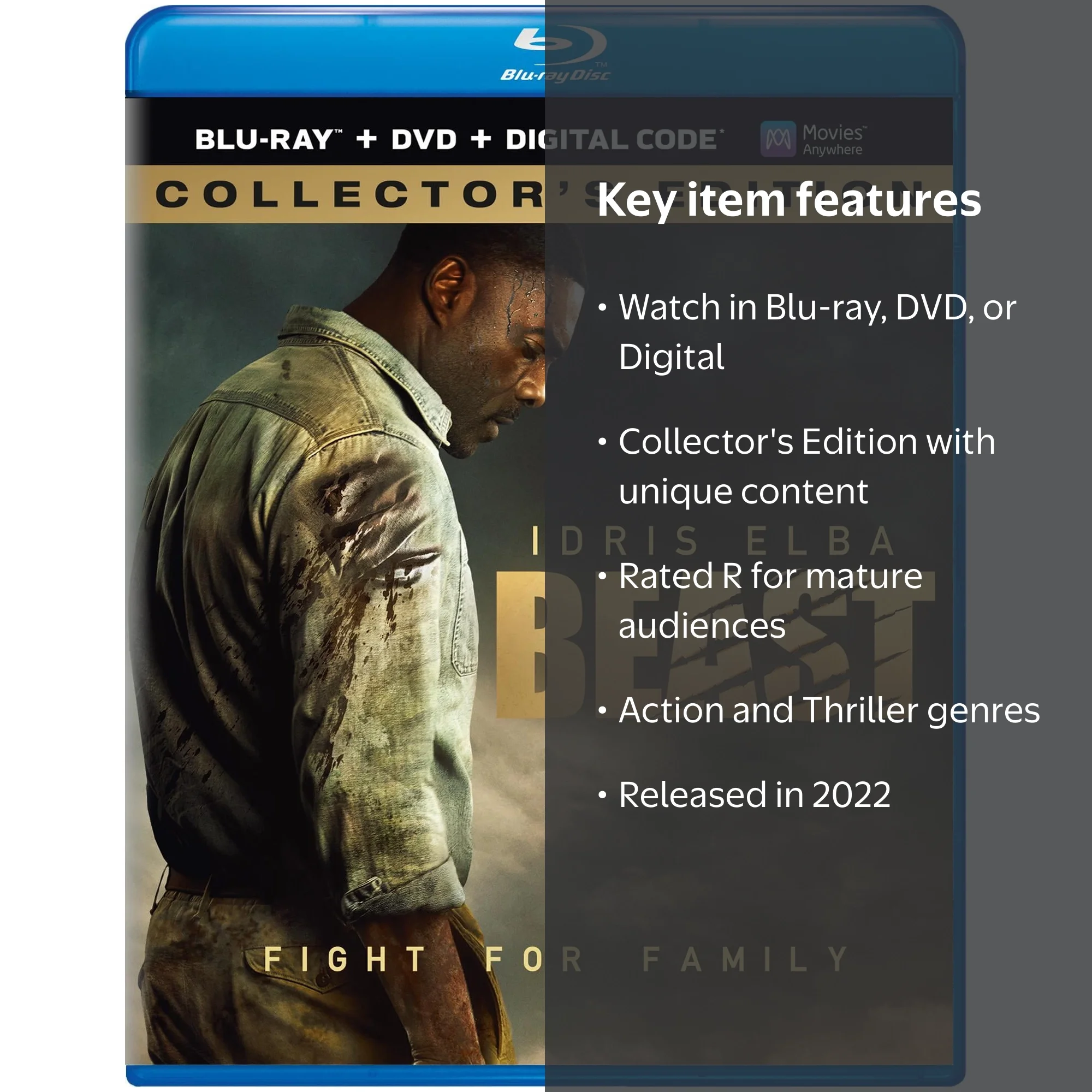 Beast (2022) Blu-ray, DVD, Digital Copy - Action & Adventure Film