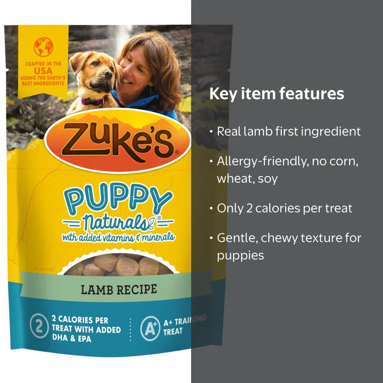 Zuke's Puppy Naturals Dog Training Treats, Lamb & Chickpea, 5 oz