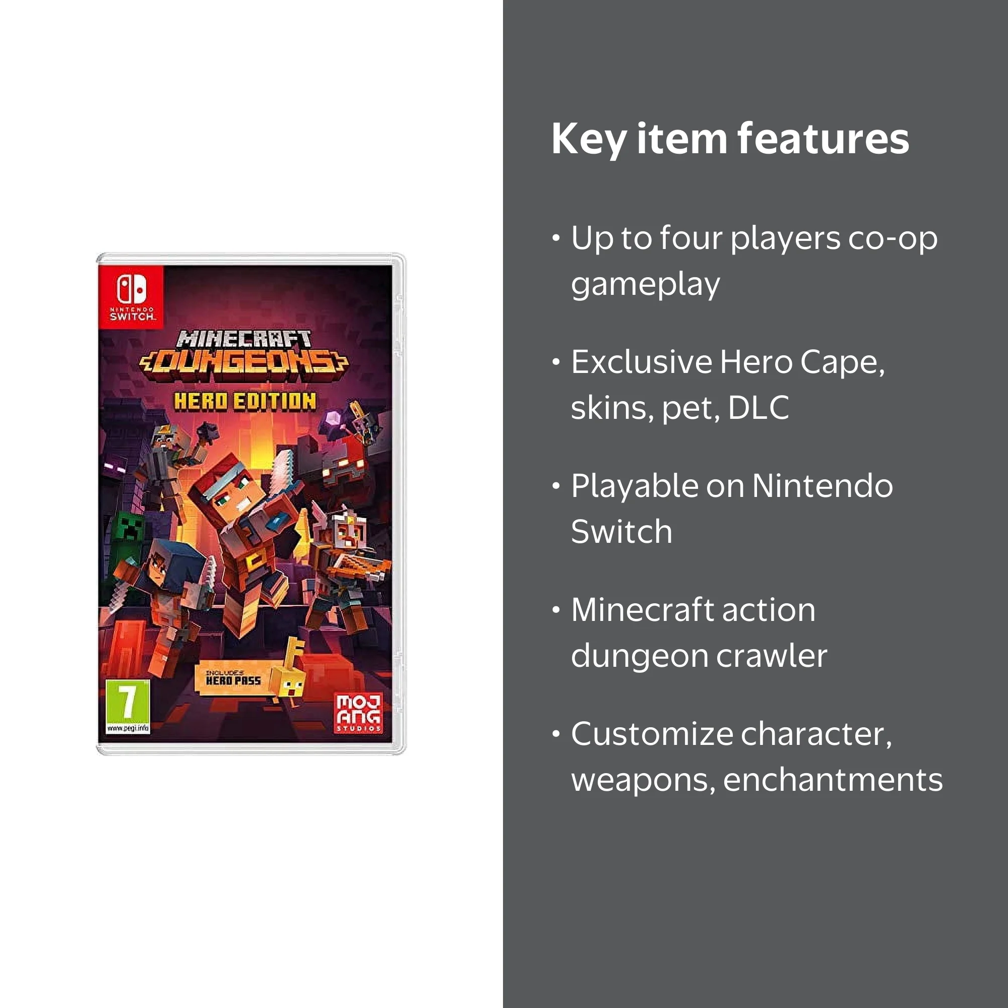 家庭用ゲームソフト Minecraft Dungeons Hero Edition Switch Minecraft Dungeons: Hero Edition - Nintendo Switch Video Game