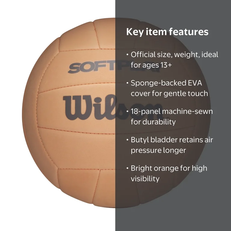 Wilson Softplay Recreational Volleyball - Orange, Official Size