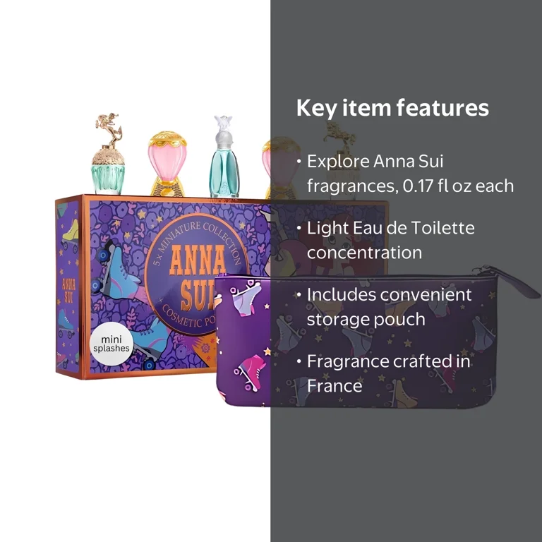 Anna Sui, Perfume for Women, Mini Fragrance Gift Set 0.17 fl oz, 6