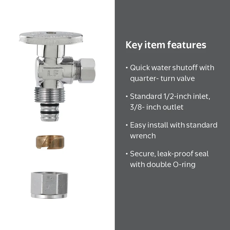 Keeney PP2886EZ Quarter Turn No Crimp PEX Angle Valve, 1/2-in