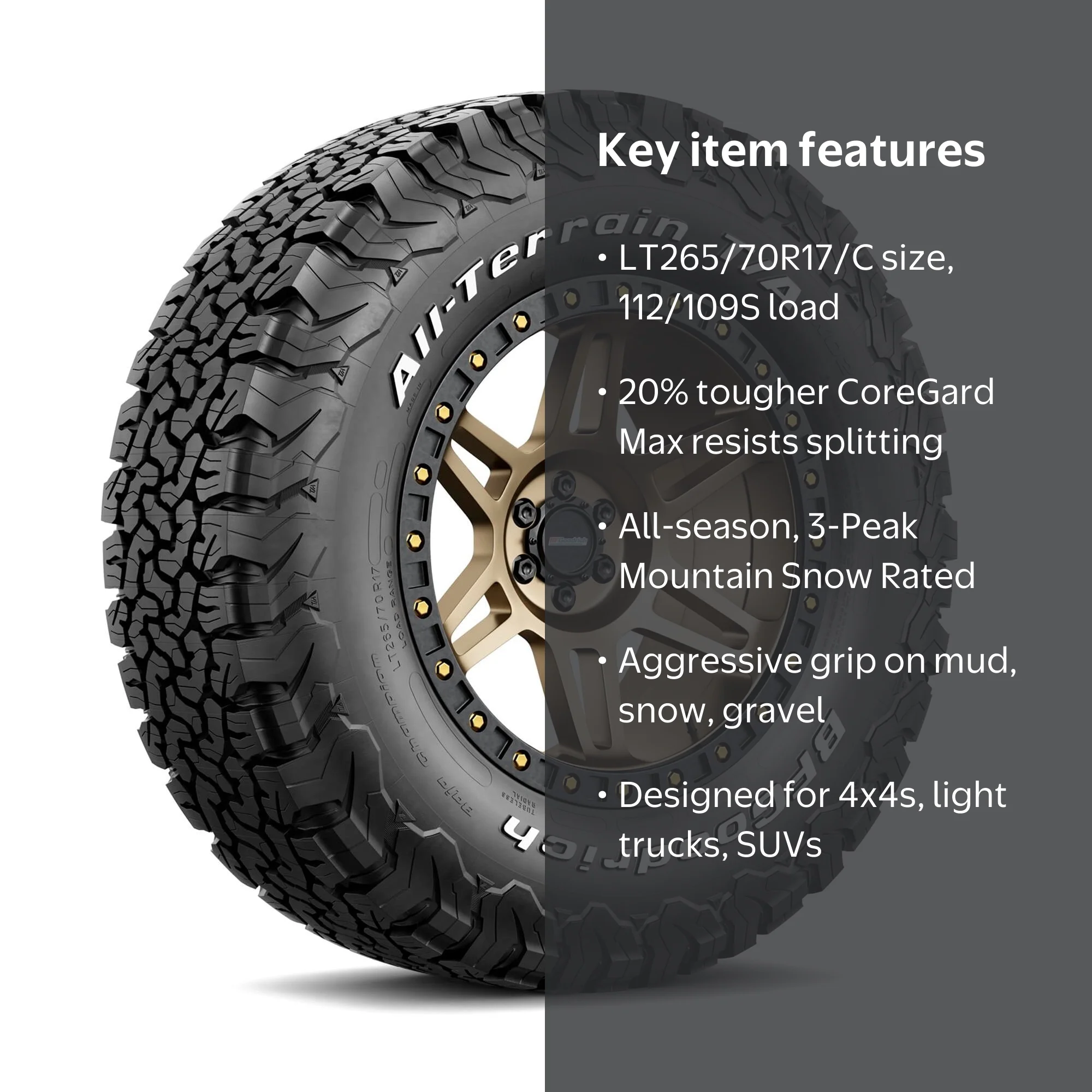Free Shipping! BF Goodrich All-Terrain T/A KO2 All-Season LT265