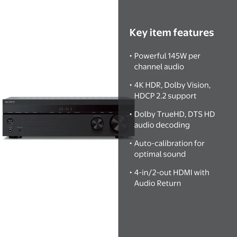 Sony, AV Receiver, 5.2 Multi-Channel 4K HDR, Bluetooth - Walmart.com