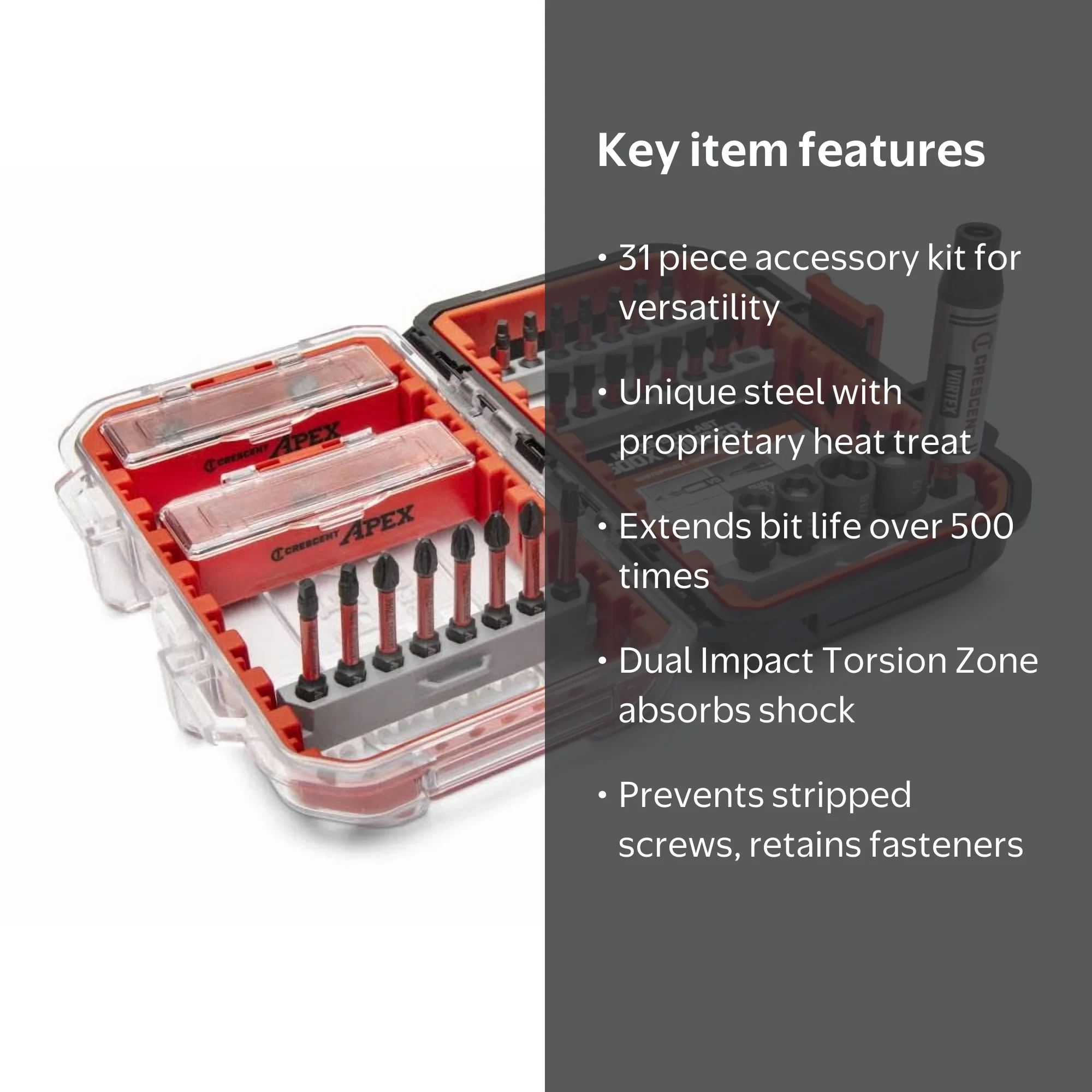 Crescent Apex Vortex Bit Holder Fastening Set 31Pc - Walmart.com