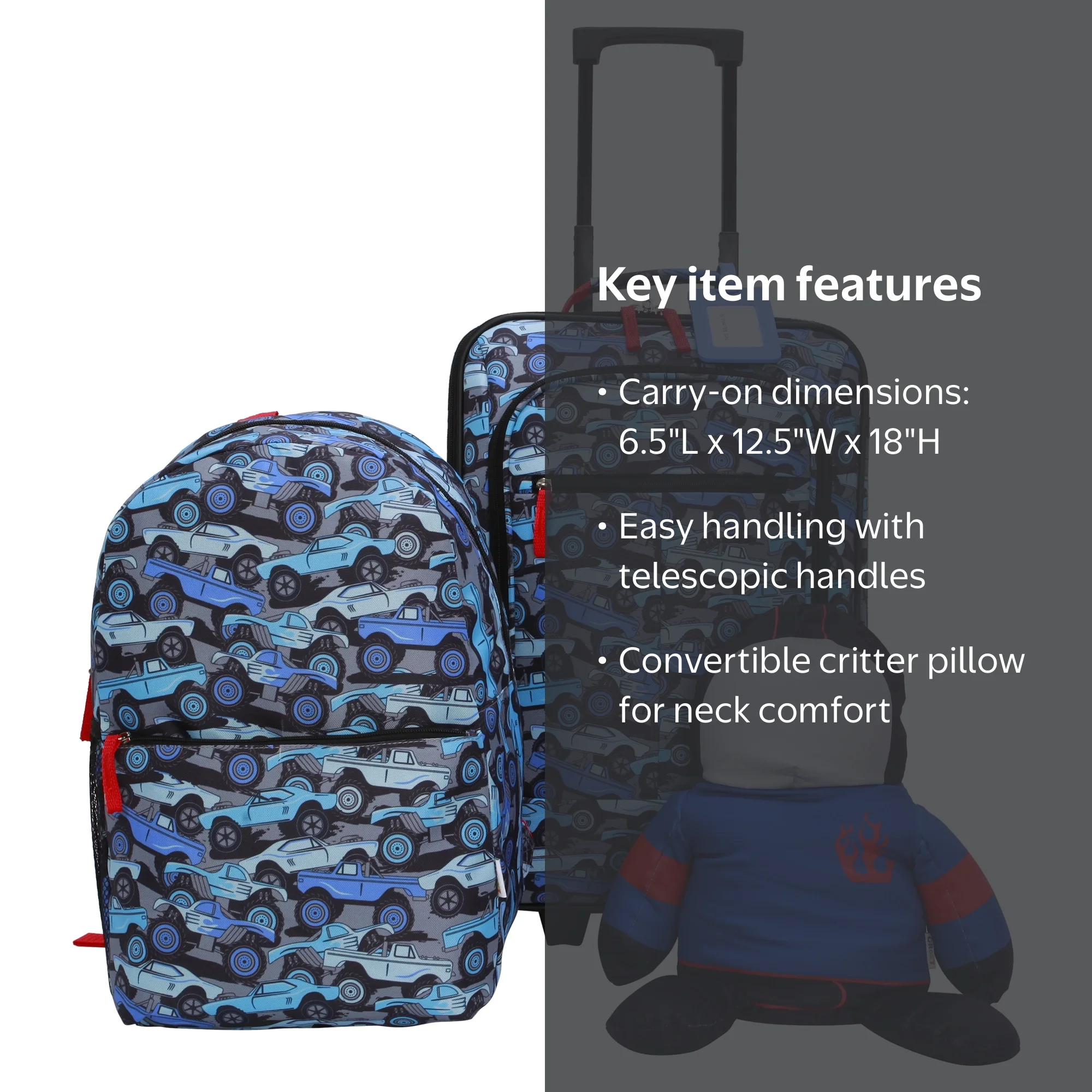 CRCKT 4-Piece Softside Kids Luggage Set, Includes 18