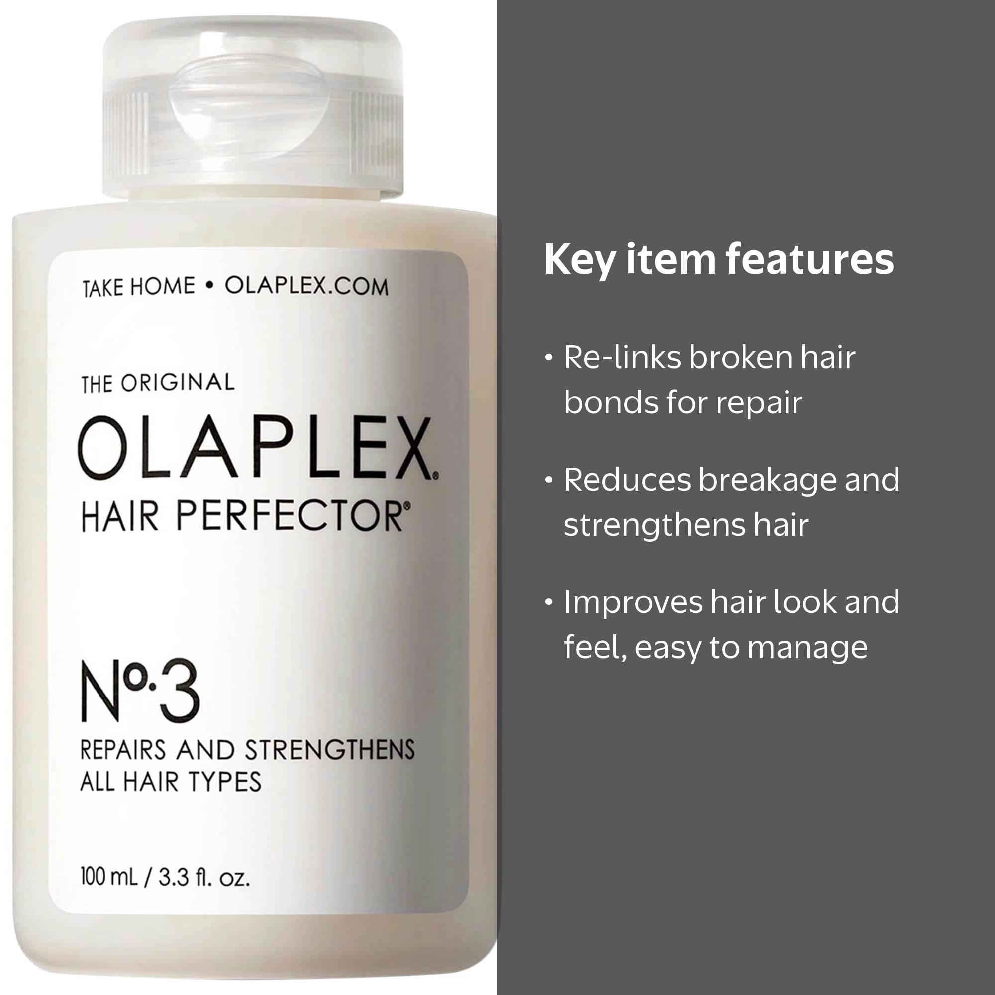 Olaplex, Hair Perfector No 3, 3.3 oz, reduces breakage