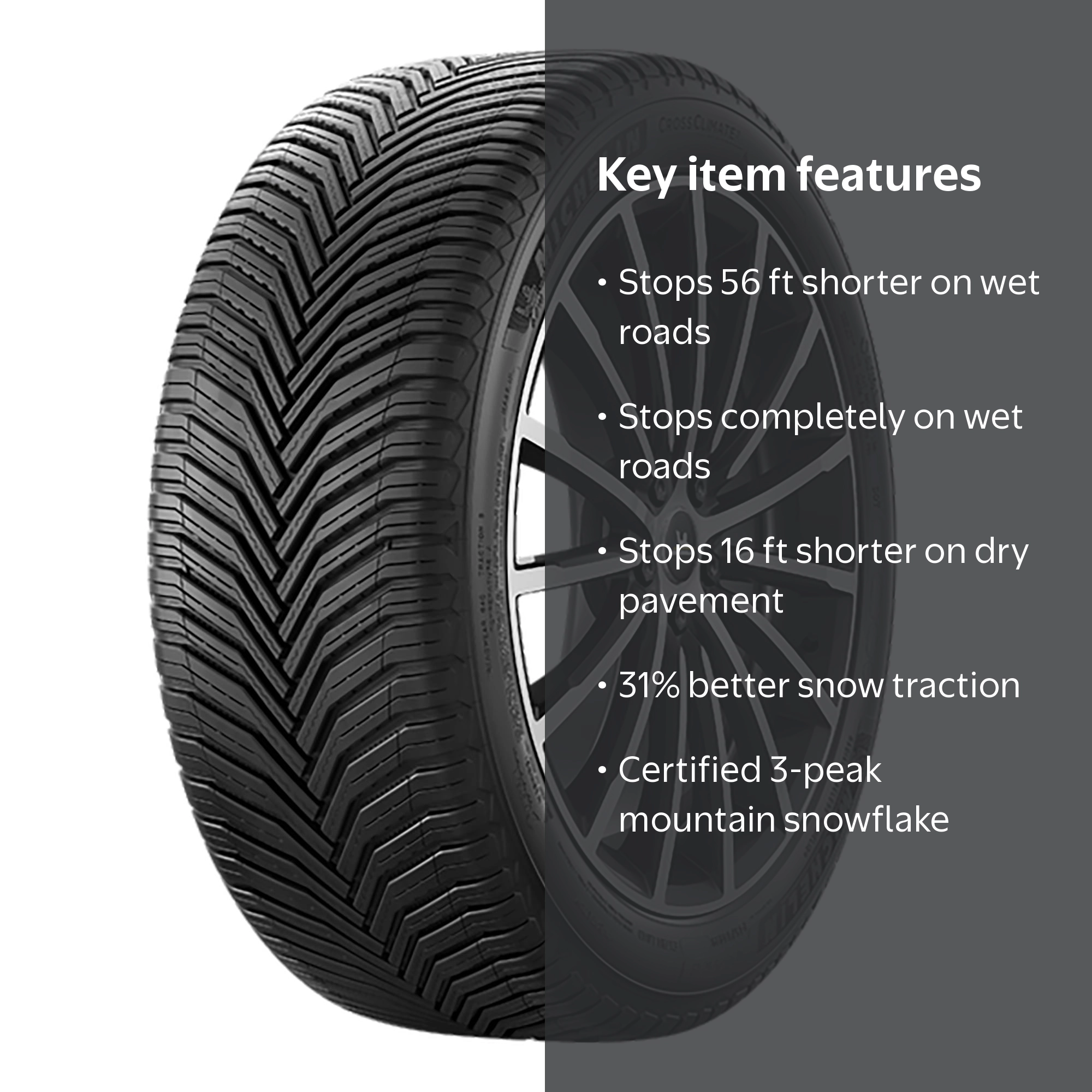 Michelin, All-Season Tire, 255/40R21/XL 102V, for Year-Round