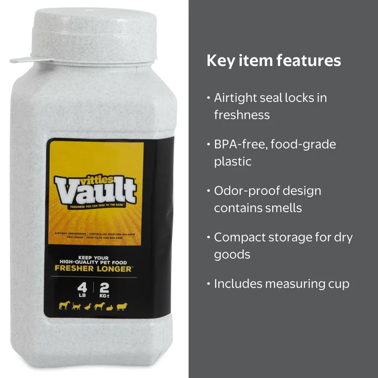 Gamma2, Pet Food Storage Container, Vittles Vault Junior 4lb, Gray
