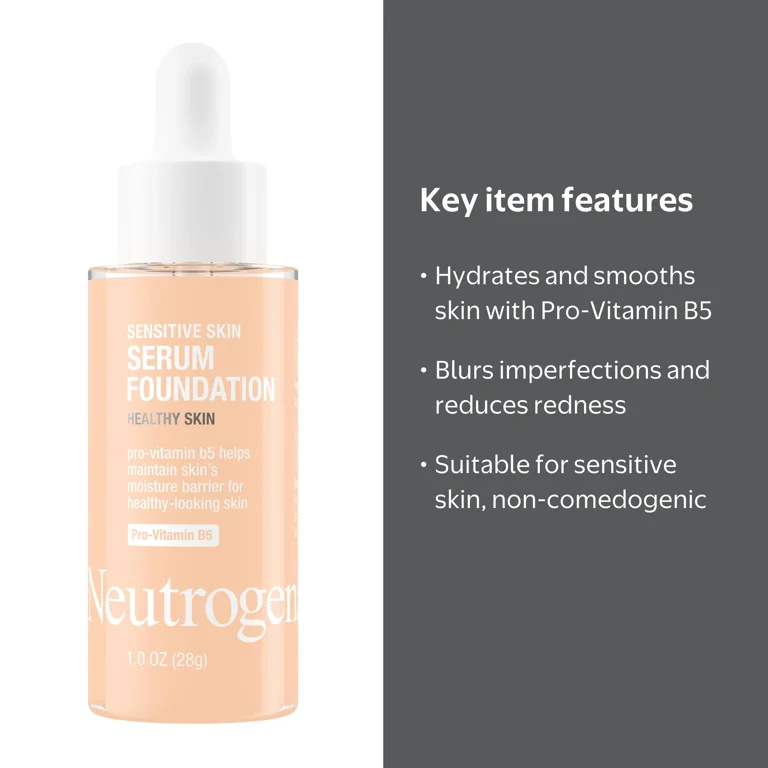 Neutrogena Healthy Skin Sensitive Serum Liquid Foundation, Light