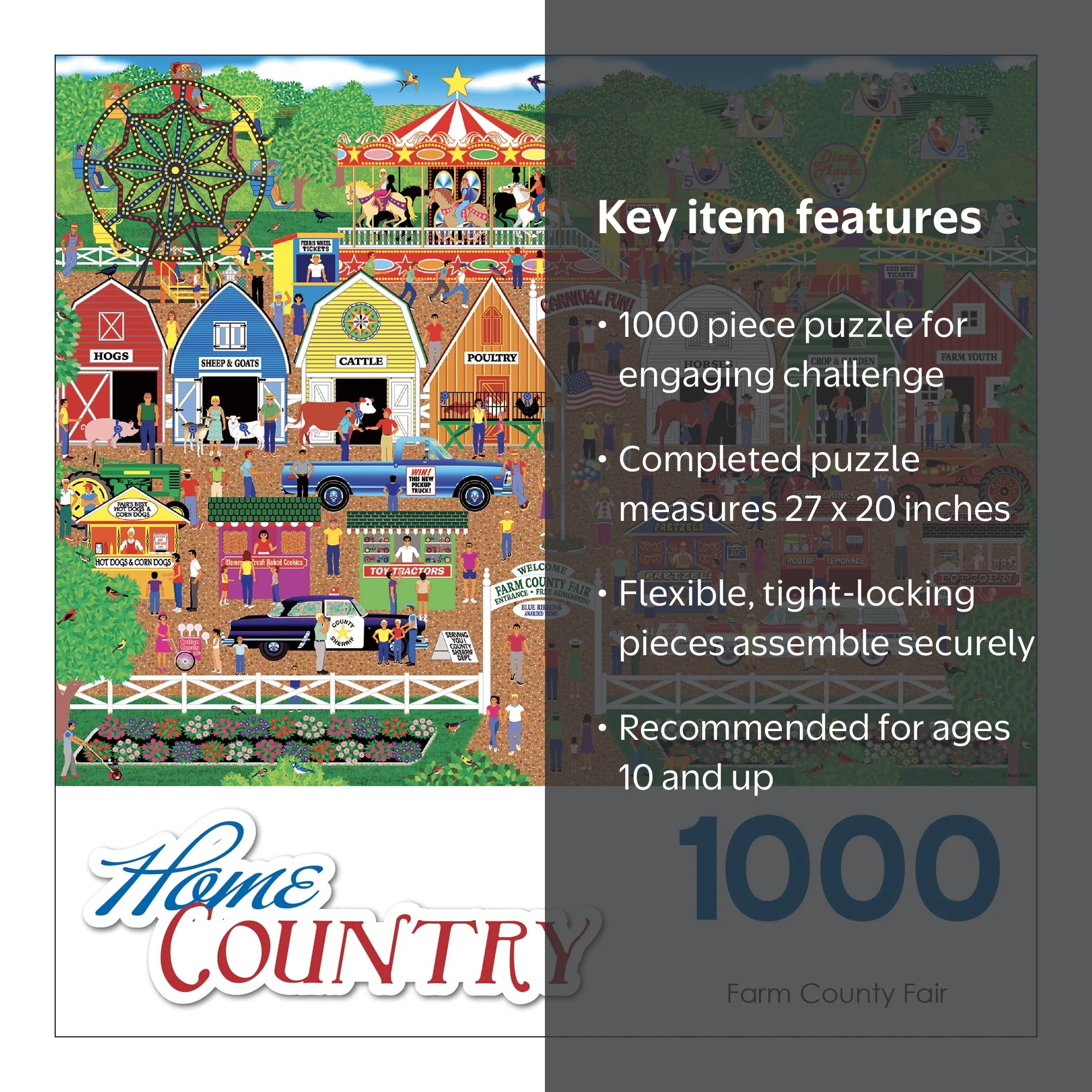 Cra-Z-Art, Jigsaw Puzzle, 1000-Piece Farm Country Fair, 27