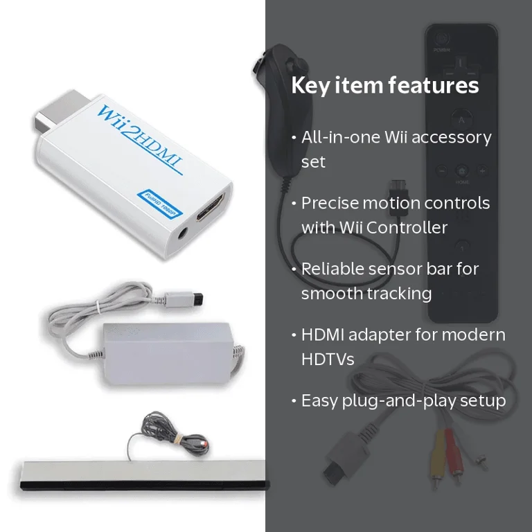 RetroFam, Wii Accessories Bundle, Black, Compatible with Nintendo