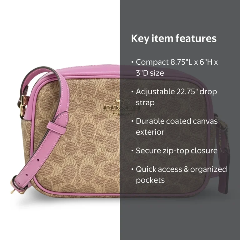 Coach Women's Jamie Top Zip Camera Crossbody Bag in Signature