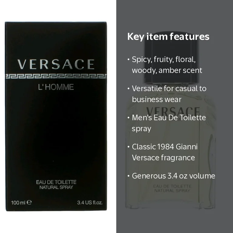Versace, VERSACE L'HOMME Eau De Toilette Spray for Men, 3.4 oz